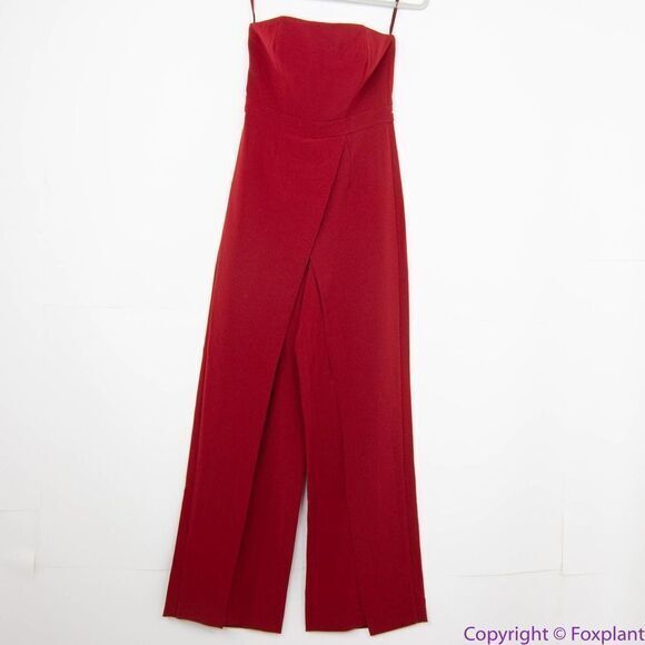 NEW white house black market Wine Red Convertible Split Leg Jumpsuit 00 - Picture 3 of 16